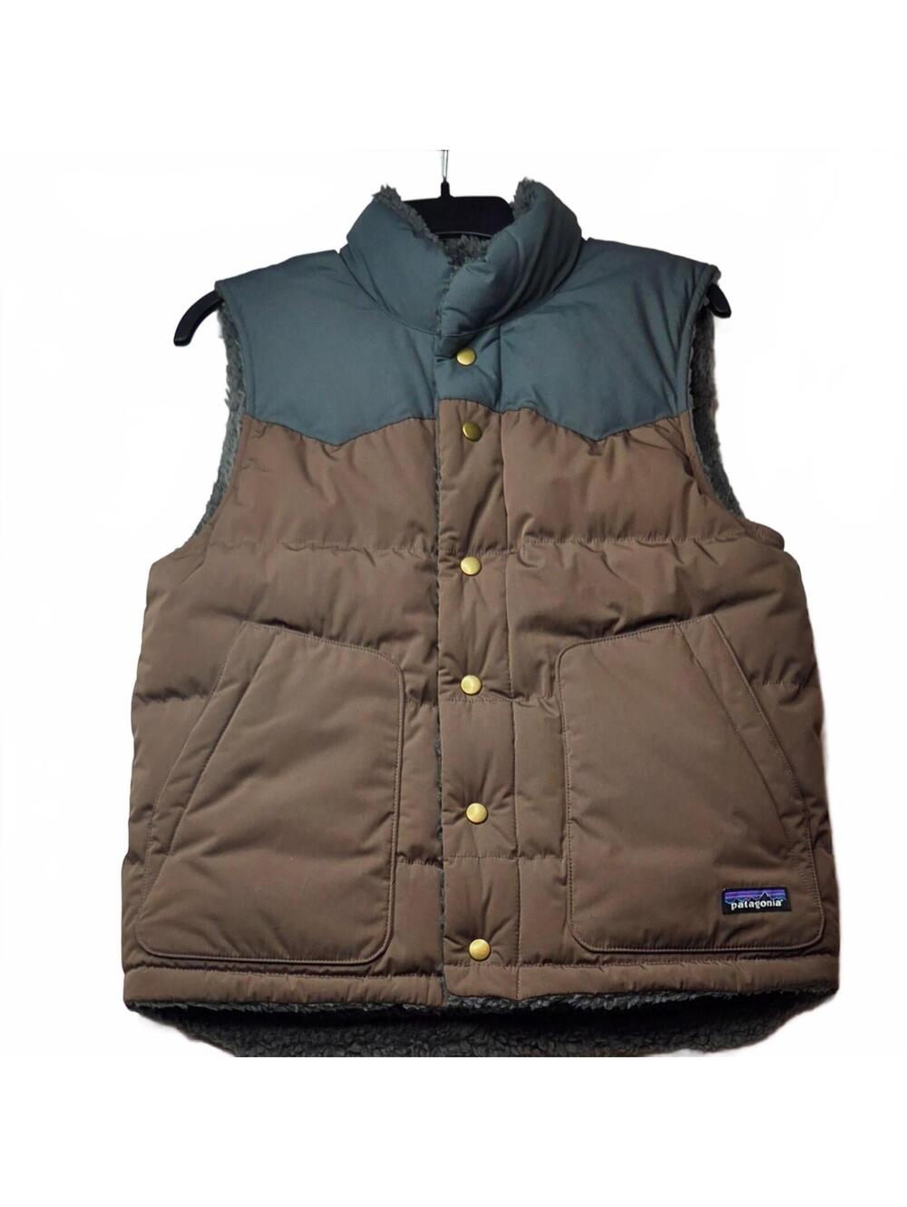 Patagonia Men's Reversible Bivy Down Vest - Cone Brown (Size S)